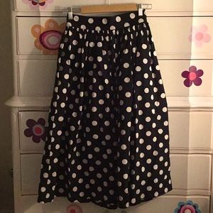 H&M Long Black Polka Dot Skirt
